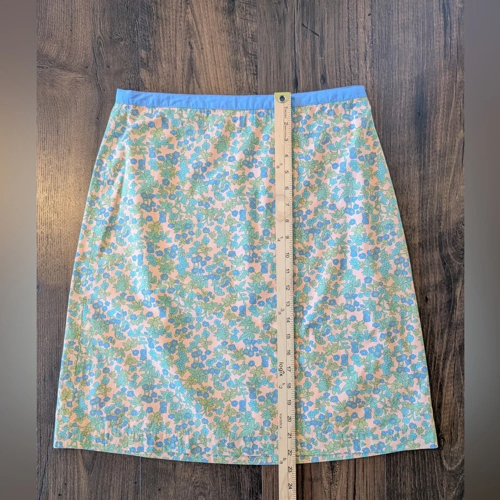 Boden Women’s Vintage Cotton Ditsy Floral Skirt Peach Blue Green Size 8